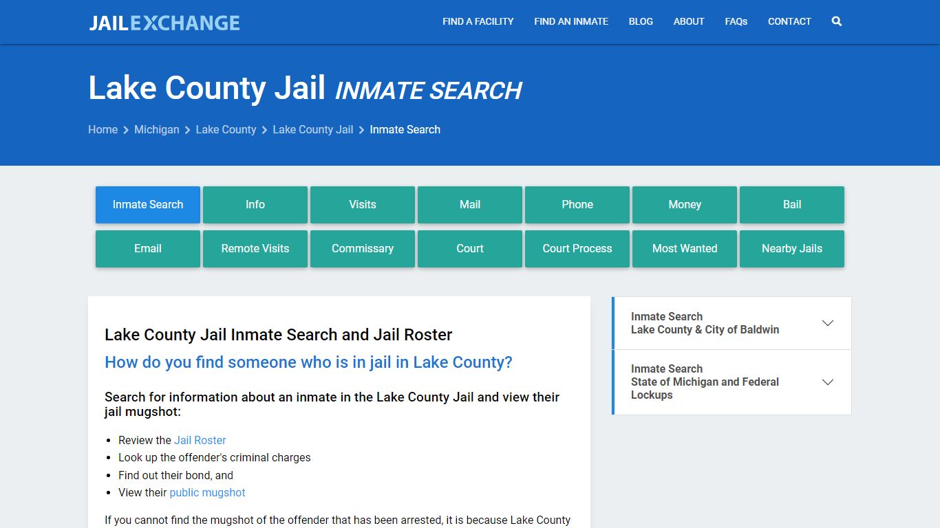 Inmate Search: Roster & Mugshots - Lake County Jail, MI